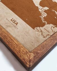 Holzkarte USA, Landkarte in Eichenholzrahmen 2