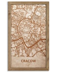Hölzerne Straßenkarte von Krakau - Stadtplan, in einem Eichenrahmen 5