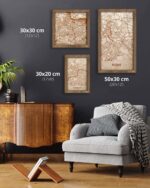 Hölzerne Straßenkarte von Rom - Stadtplan, in einem Eichenrahmen 4 Hölzerne Straßenkarte von Rom - Stadtplan, in einem Eichenrahmen 4