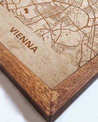 Holzstadtplan von Wien - Stadtplan, in einem Eichenholzrahmen 1