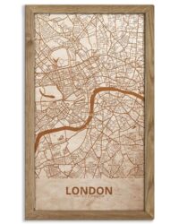 Hölzerne Straßenkarte von London - Stadtplan, in einem Eichenrahmen 5