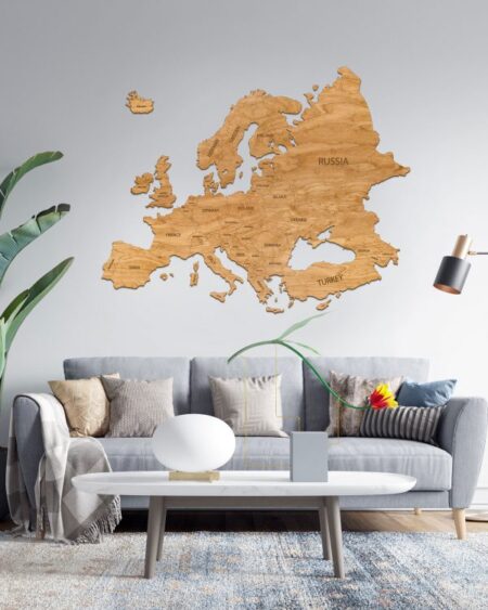 Klassische Europakarte aus Holz 2