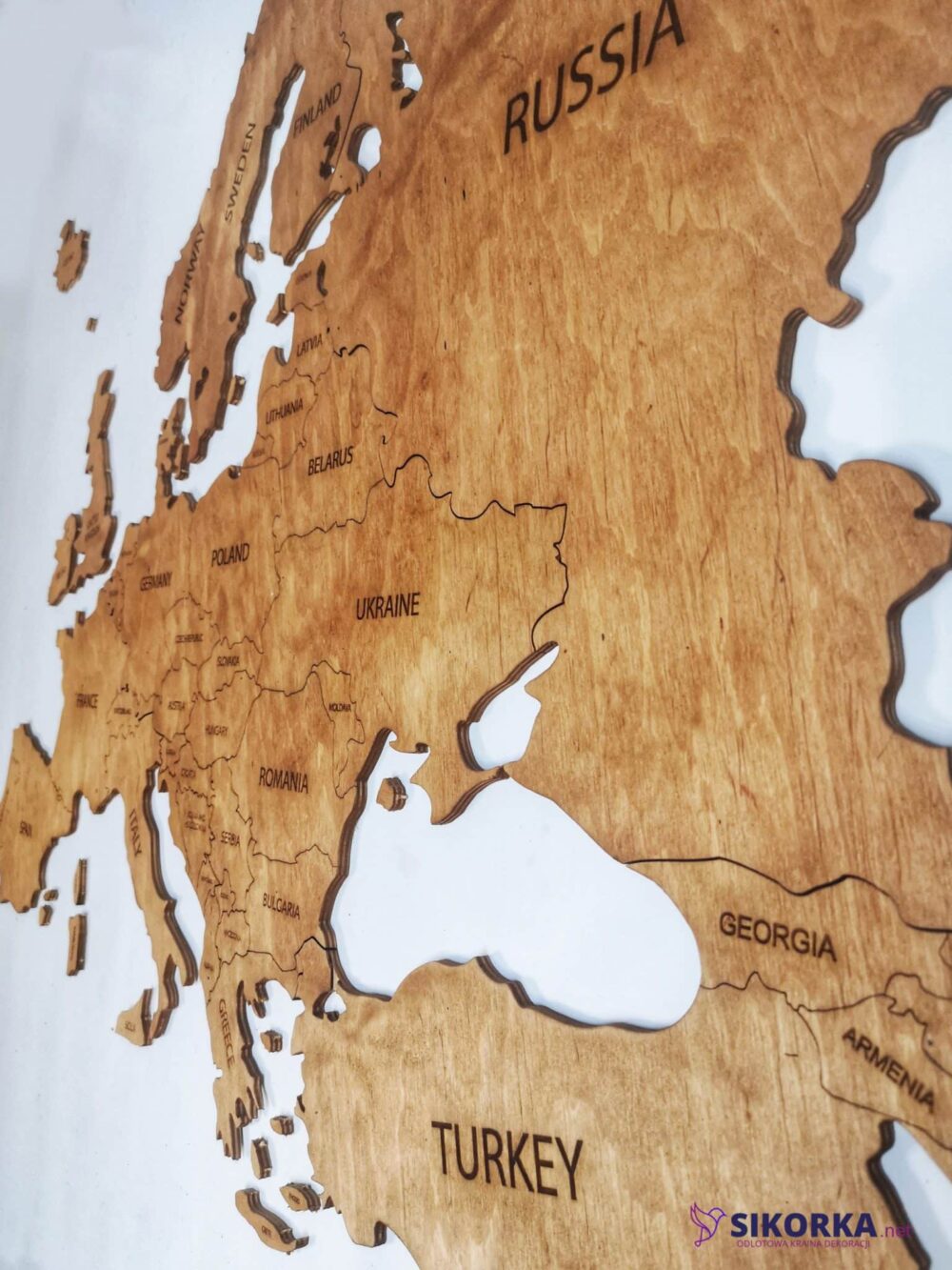 Klassische Europakarte aus Holz 4