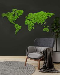 Weltkarte der Mooskladonien, grüne Karte 3