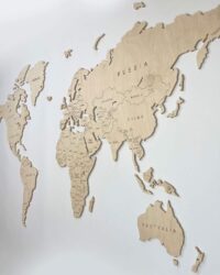 Land Weltkarte aus Holz Natur 4